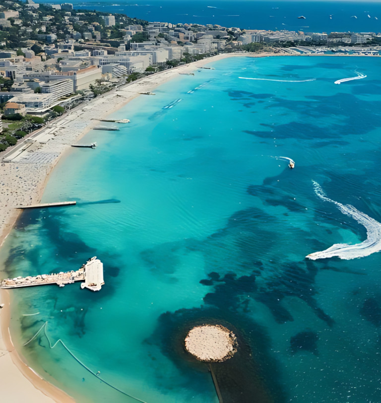 Panoramic view of the French Riviera at Cannes