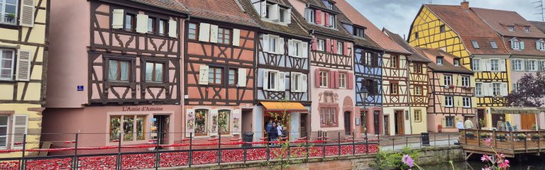 Colorful houses along the river in Colmar, Alsace