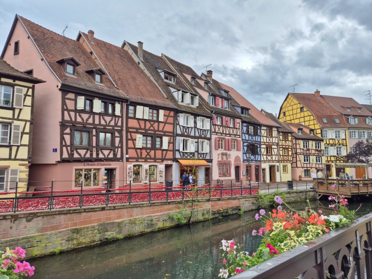 Colorful houses along the river in Colmar, Alsace