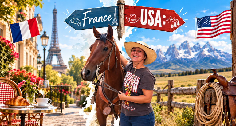 Emilie traveling from France to the US