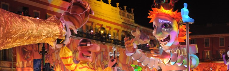 Colorful floats at Nice Carnival