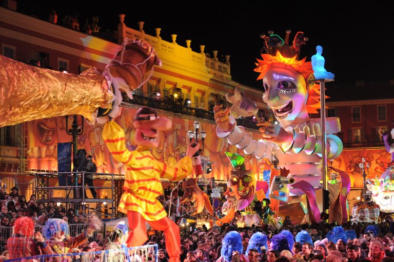 Colorful floats at Nice Carnival