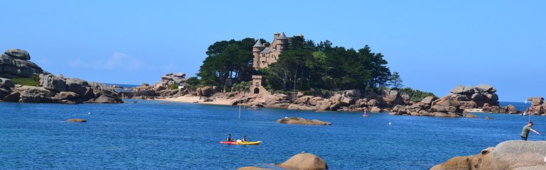 Saint-Guirec on the Pink Granite Coast in Brittany in the summer