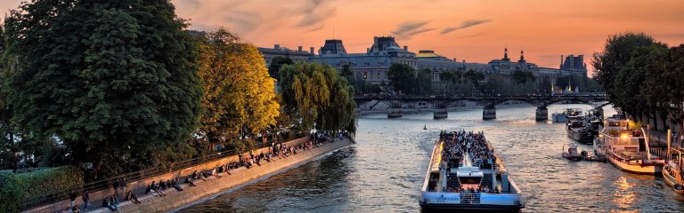 Seine River in Paris at sunset