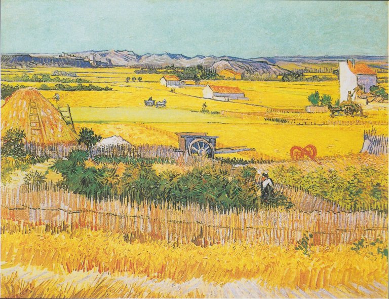 The plain "La Crau" near Arles with Montmajour in the background