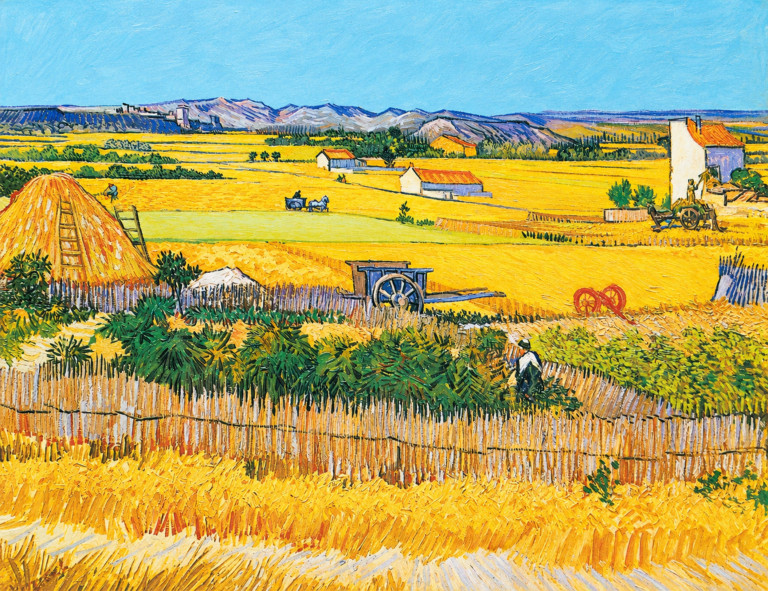 The plain "La Crau" near Arles with Montmajour in the background