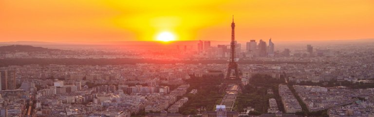 View of Paris at sunset
