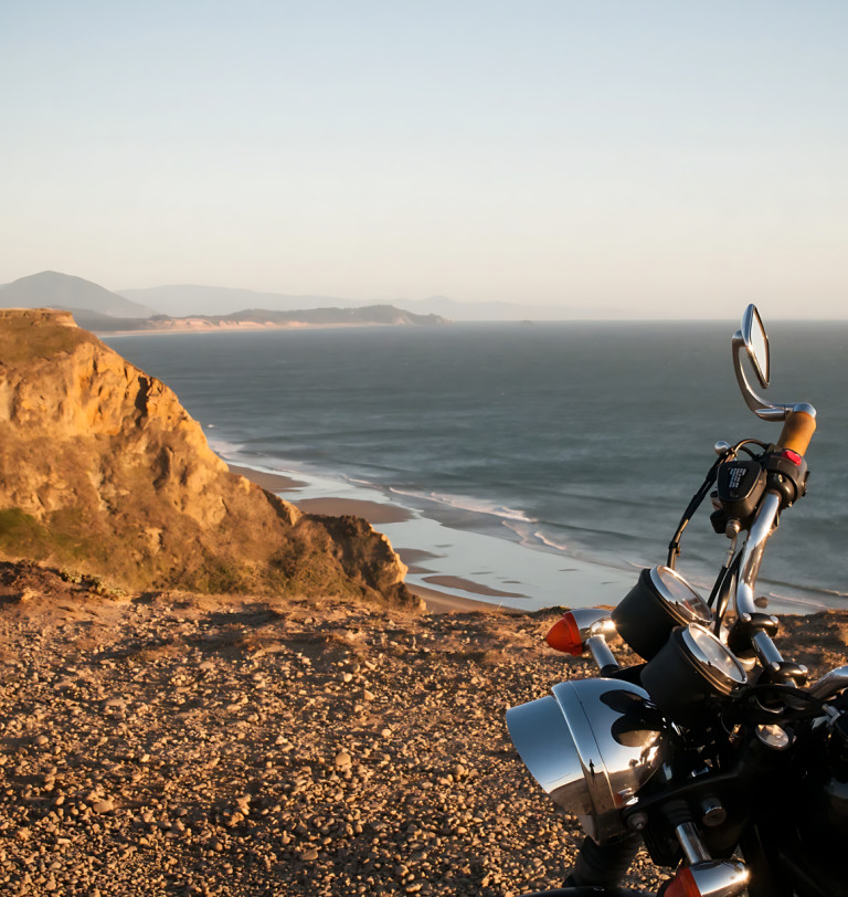 A bike overlooking the French coast