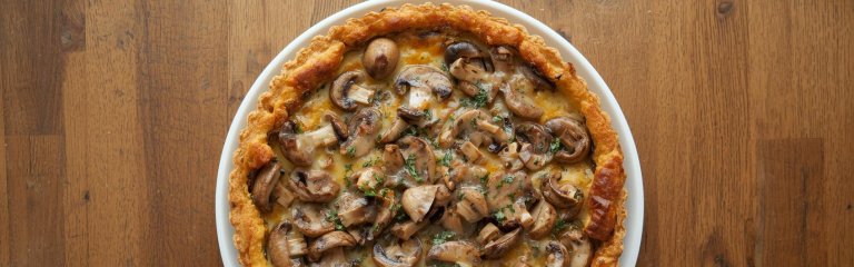 Mushroom and goat cheese tart