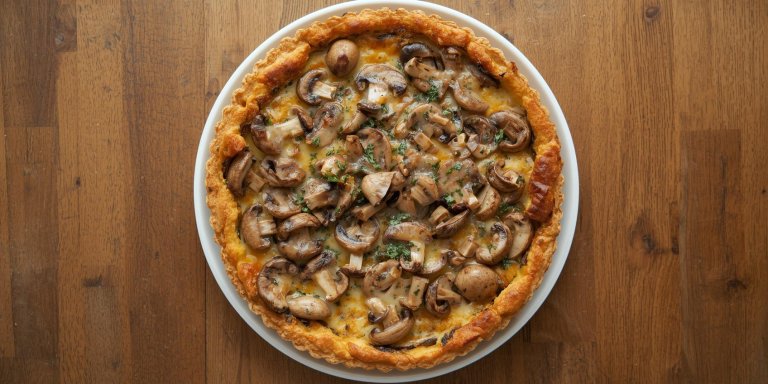 Mushroom and goat cheese tart