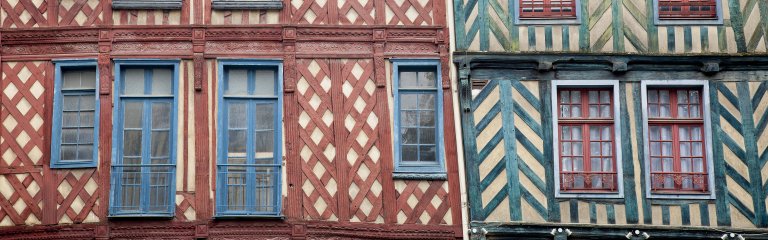 Rennes half-timbered houses in Brittany