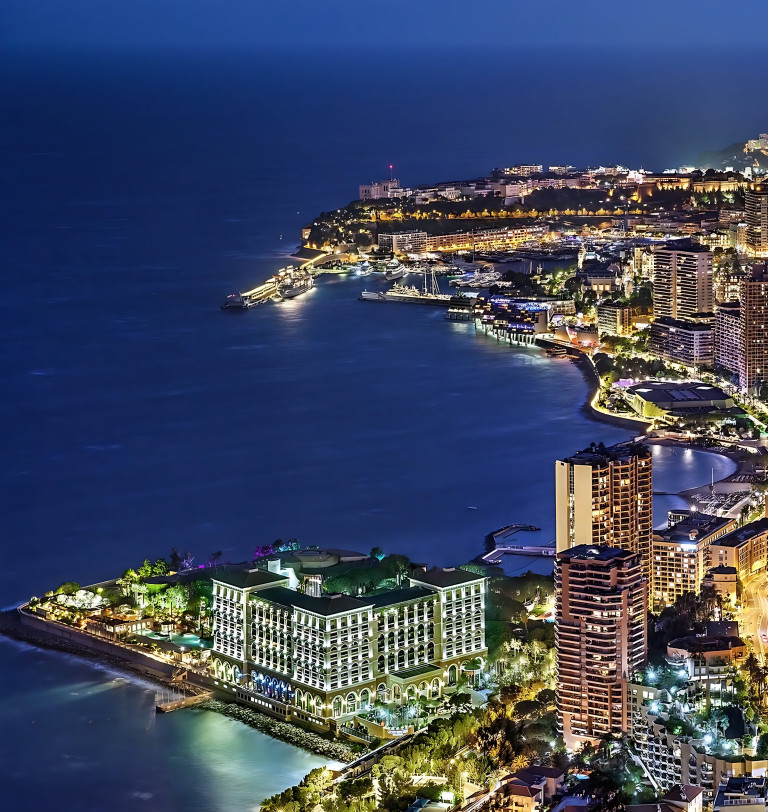 View of Monaco at night