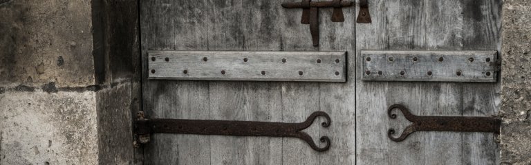 Locked door in Angoulême, France
