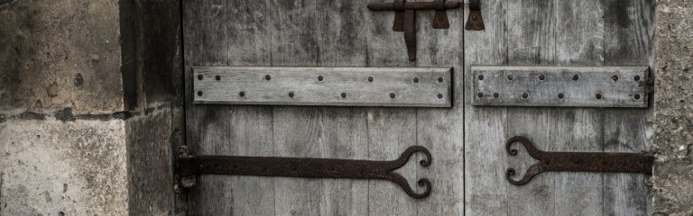 Locked door in Angoulême, France