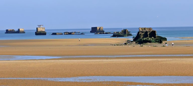 WWII landing sites on the beach