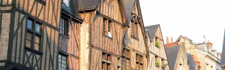Half timbered houses in the Loire Valley