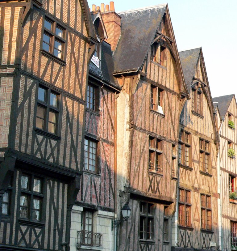 Half timbered houses in the Loire Valley