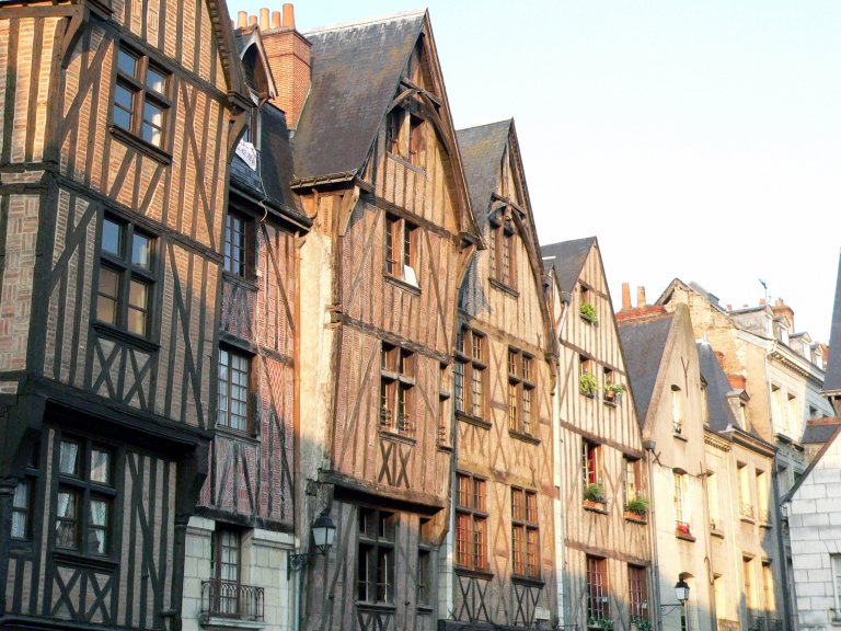 Half timbered houses in the Loire Valley