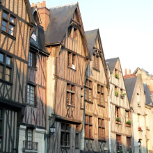 Half timbered houses in the Loire Valley