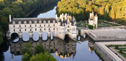 Aerial view of Chenonceau castle in the Loire Valley