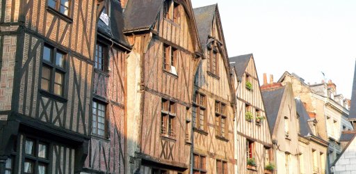 Half timbered houses in the Loire Valley