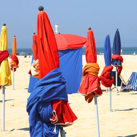 Deauville colorful sunshades