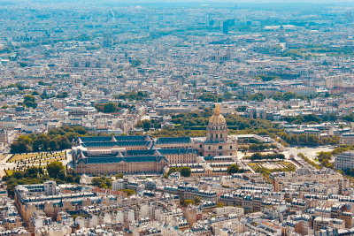 Aerial view of Les Invalides in Paris