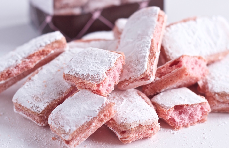 Pink biscuits from Reims