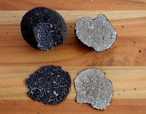black and white French truffles