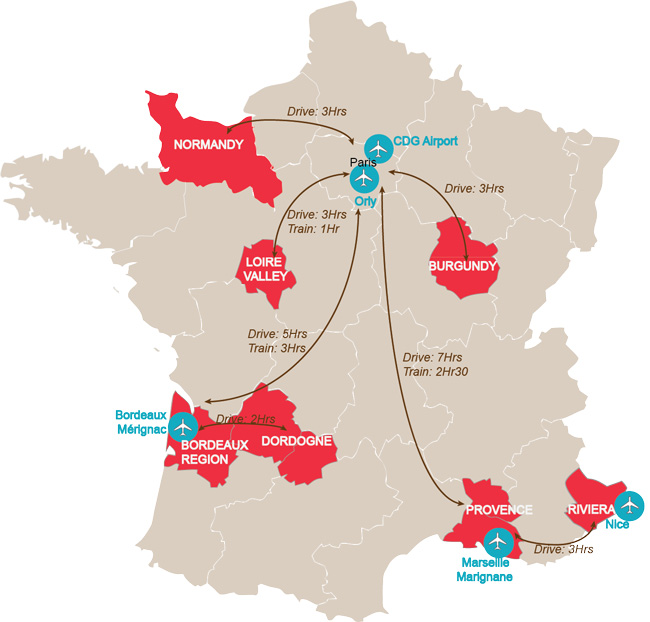 map main airports in france