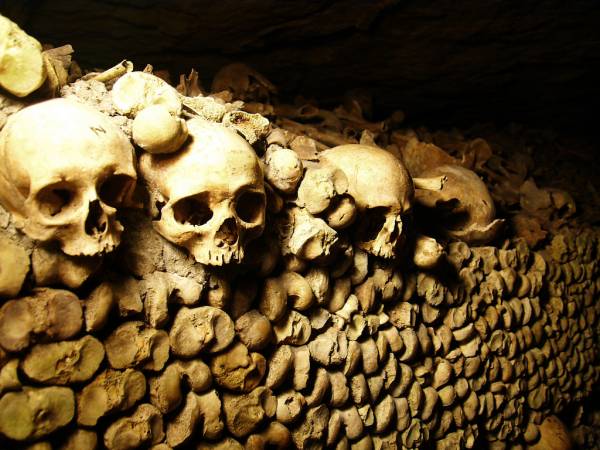 Skulls at the catacombs of Paris