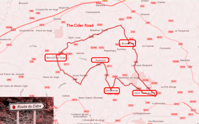 Cider route normandy map