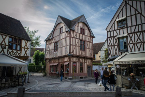 half-timbered houses in the Medieval village of Provins
