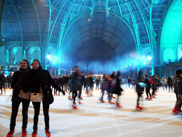 Ice skating rink at the Grand Palais in Paris, December