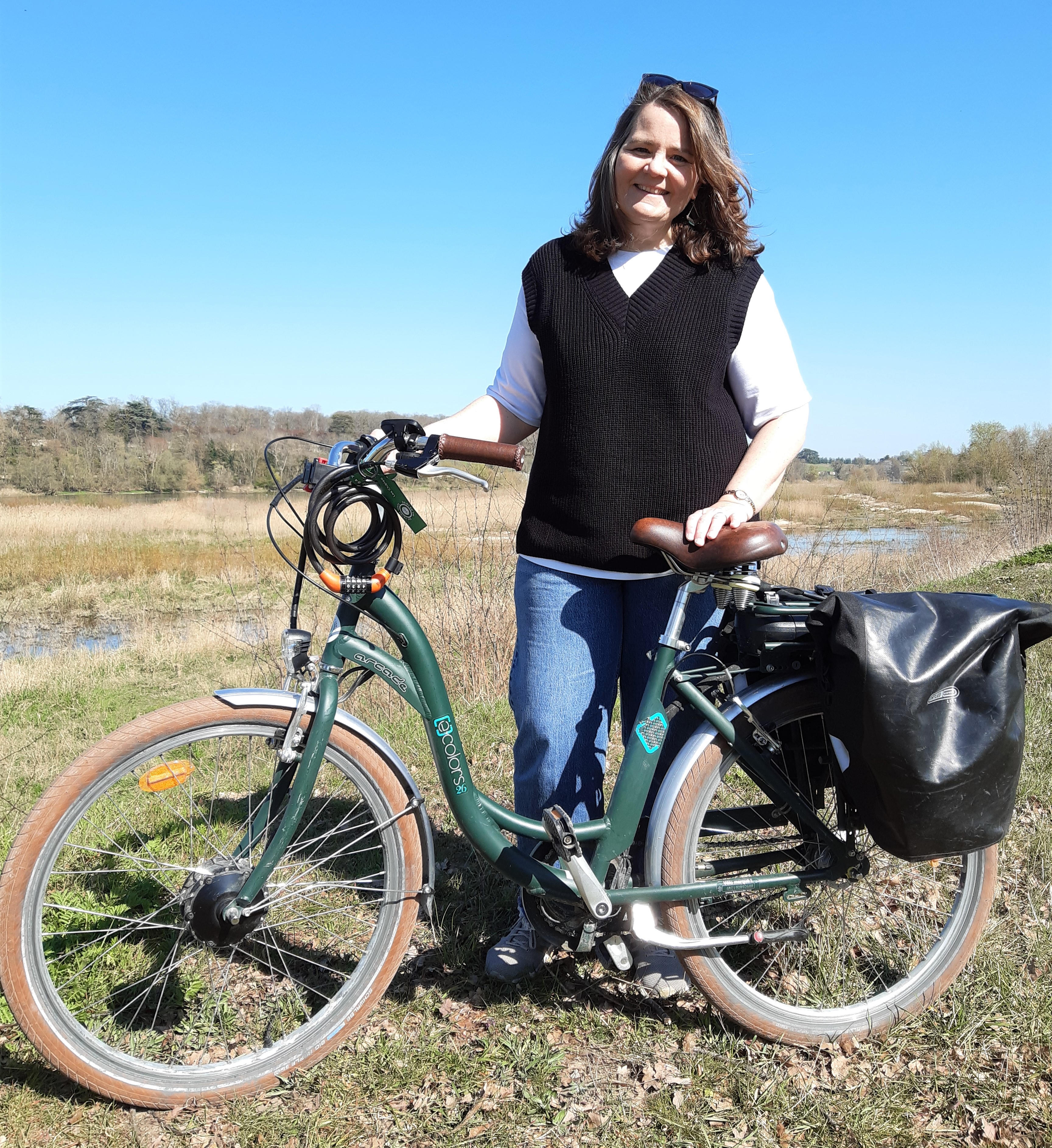 Laura ready to bike