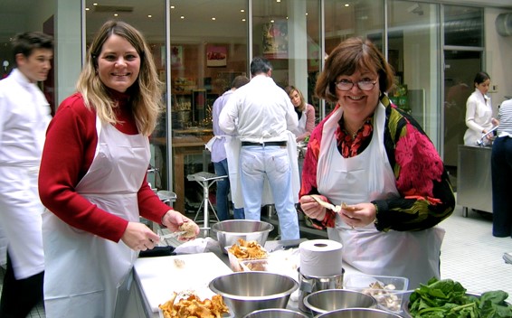 Laura and Judy - French cooking class