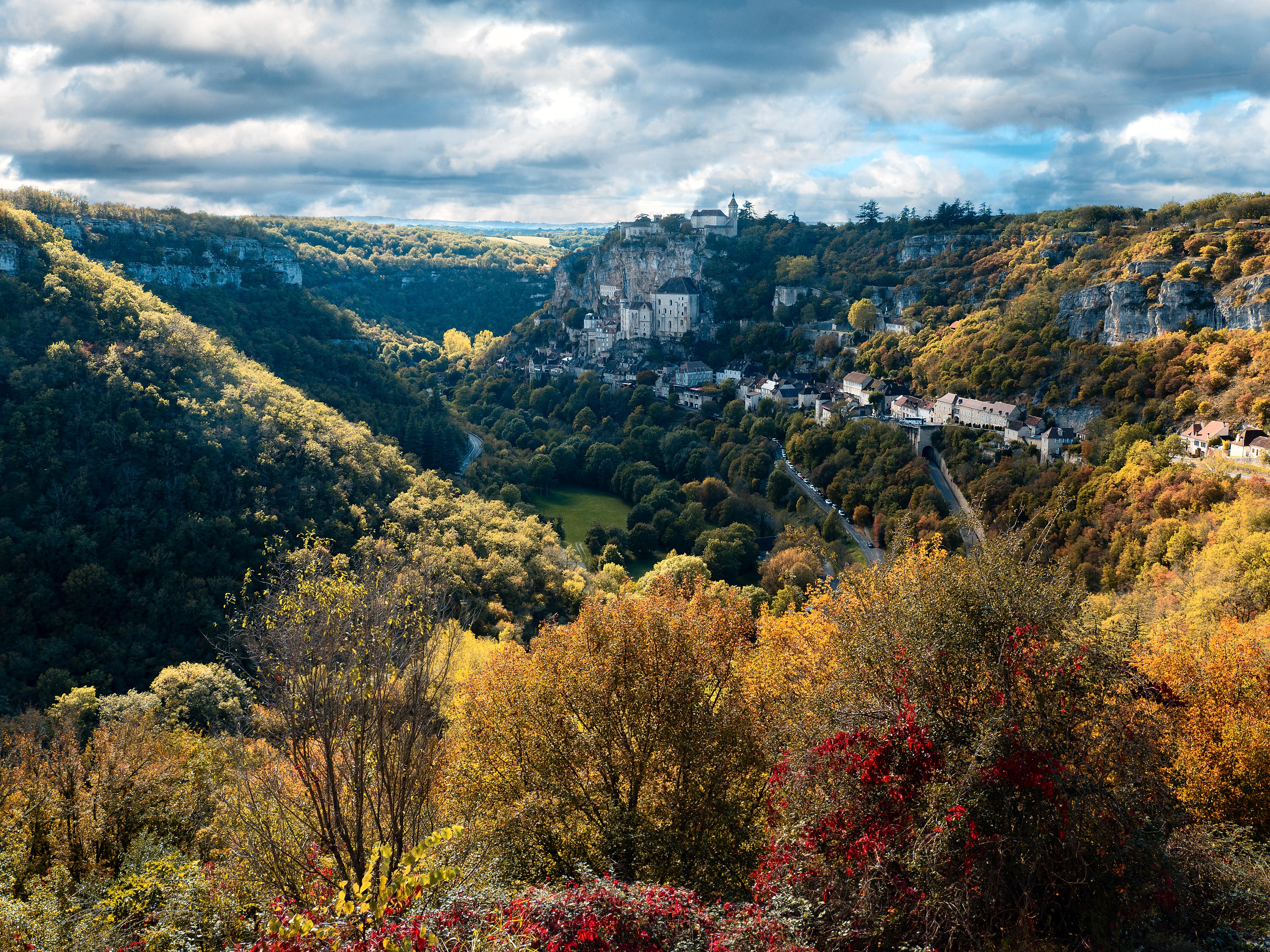 Rocamadour Lot France Fall colors 