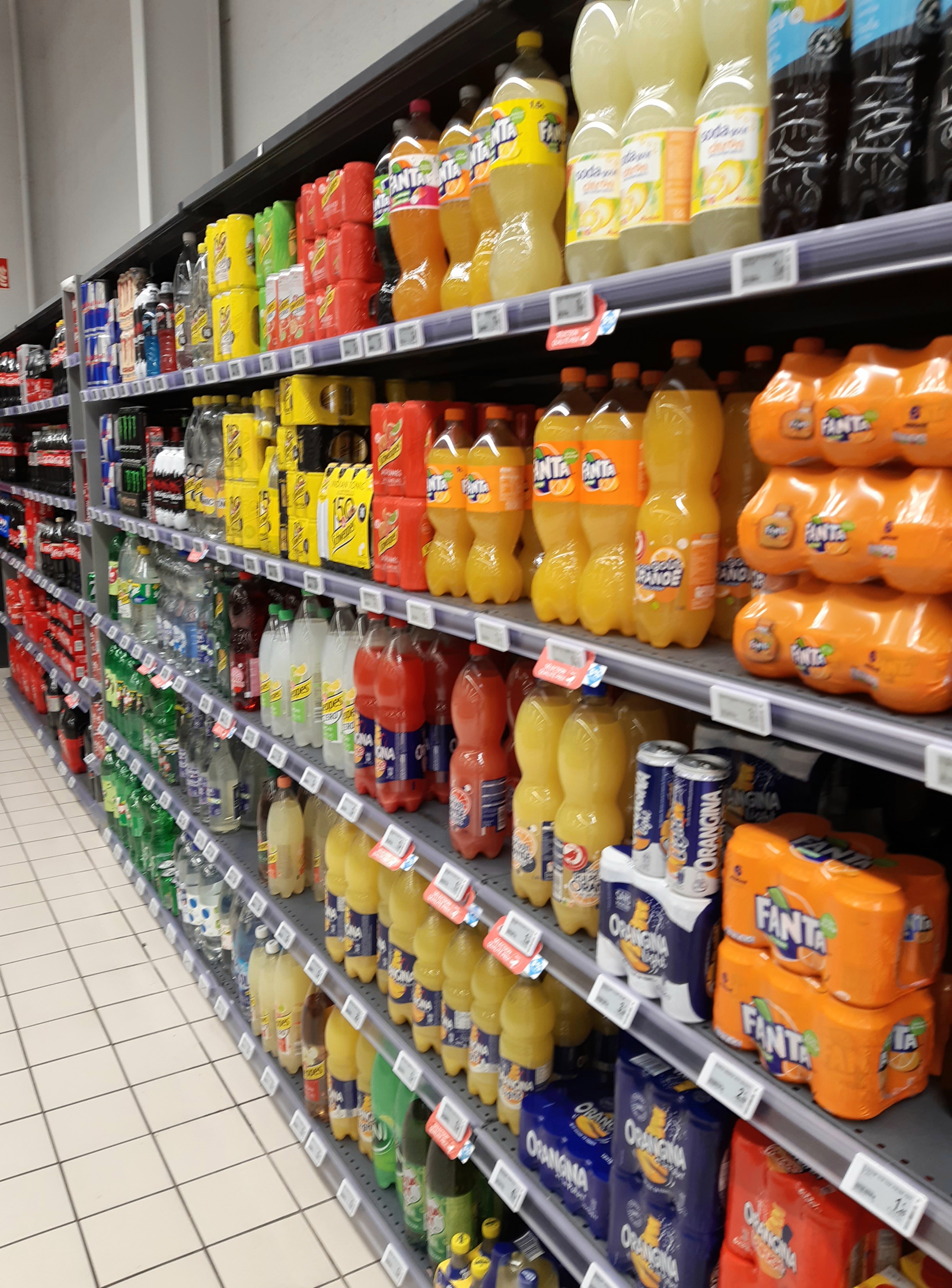 Soda aisle French grocery store