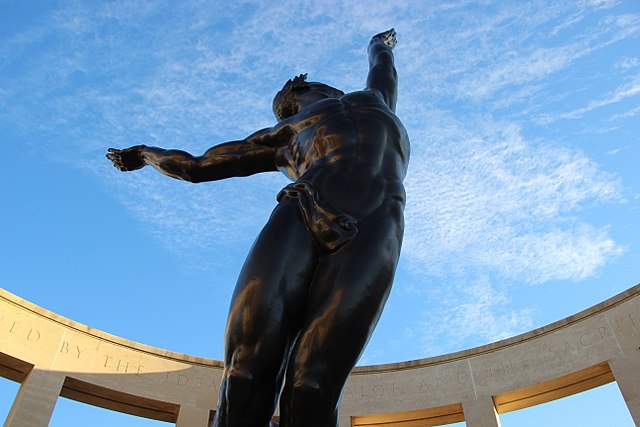 Spirit of American Youth statue at American Century at Colleville Normandy