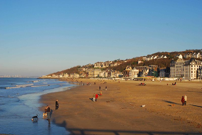 beach at trouville sur mer normandy france